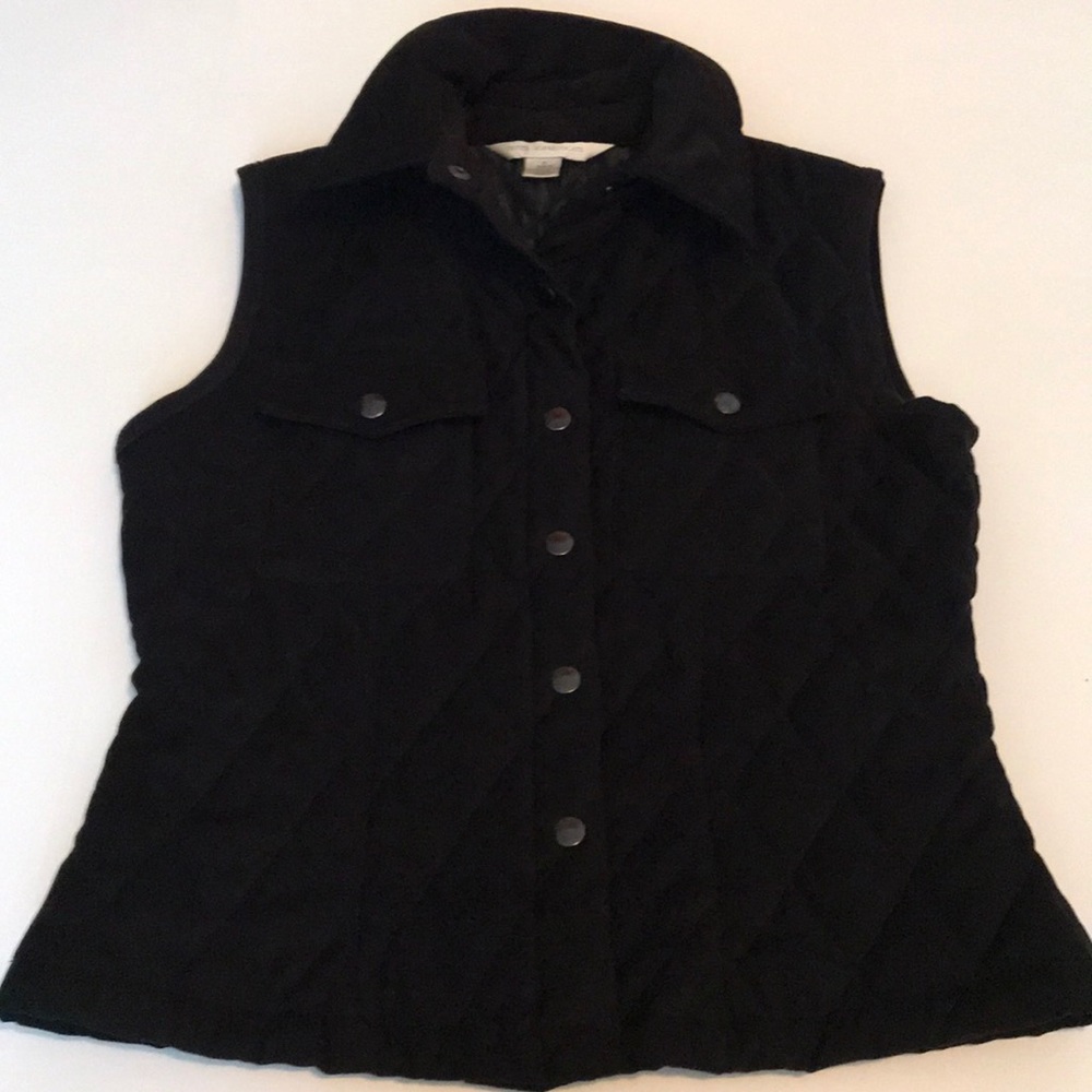 Petite sophisticate vest quilted soft suede velvet